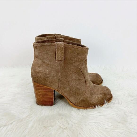 Splendid Lakota Suede Ankle Bootie 9 Women Western Cowgirl Block Heel Taupe - Picture 4 of 10